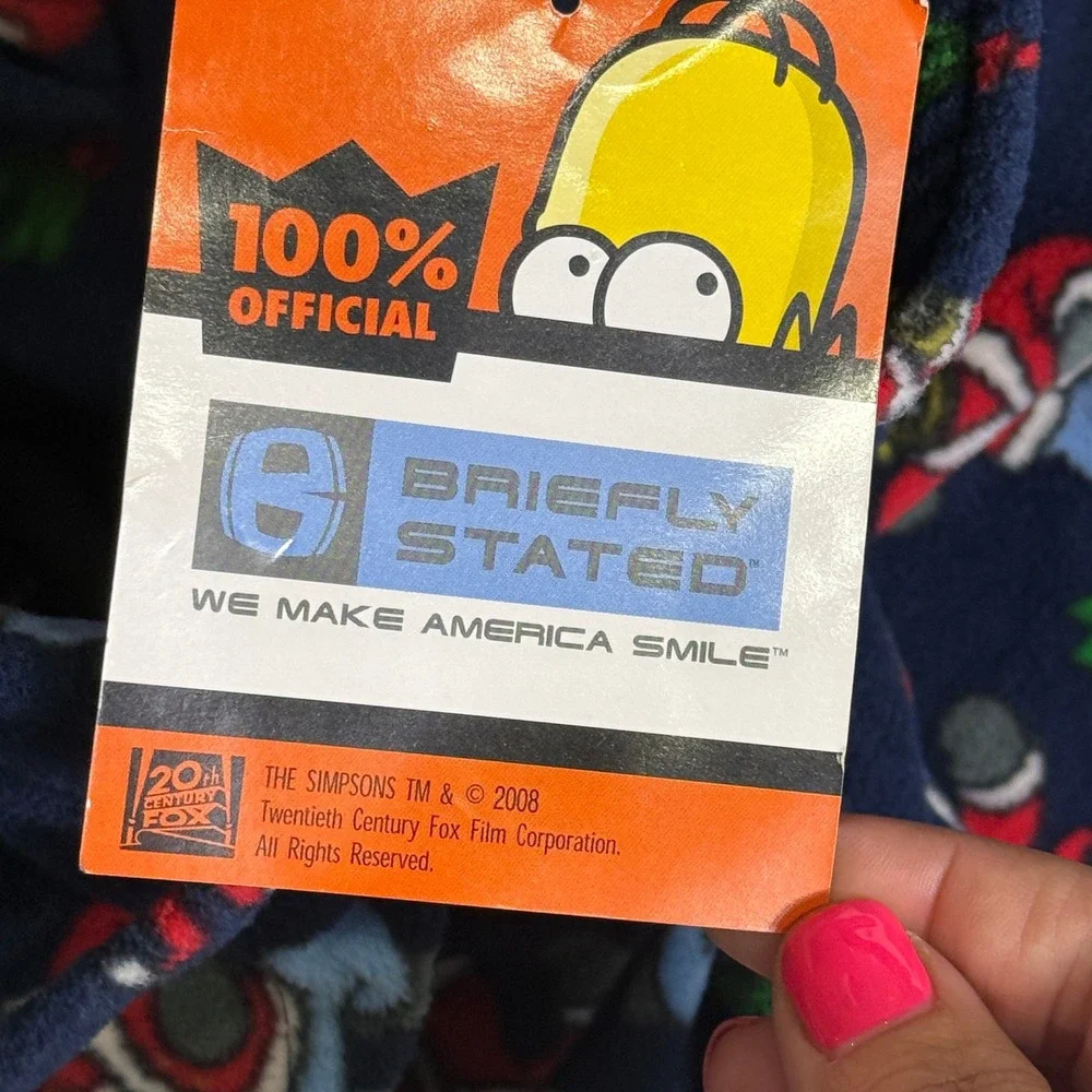 The Simpsons Fleece‎ Pajama Pants Santa Bart Holiday Loungewear Medium Y2K
